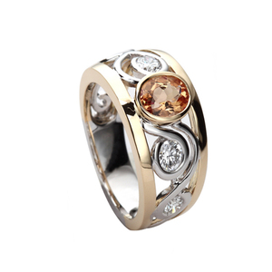 Citrine swirl ring