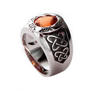 Citrine celtic men's ring